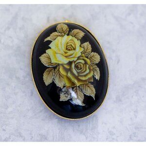 Vintage Clip, Rose Clip, Flower Clip, Floral Cameo Clip, Oval Clip - CF1
